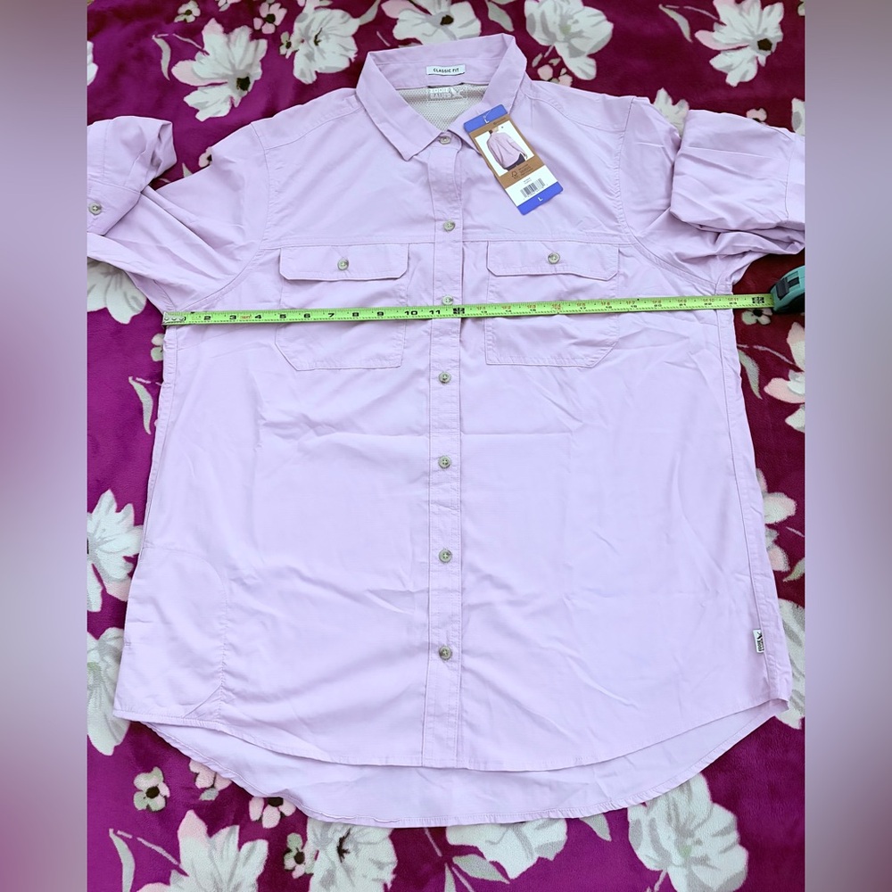 ❤️Eddie Bauer Lavender Button-Down Shirt NWT size L - Picture 9 of 16